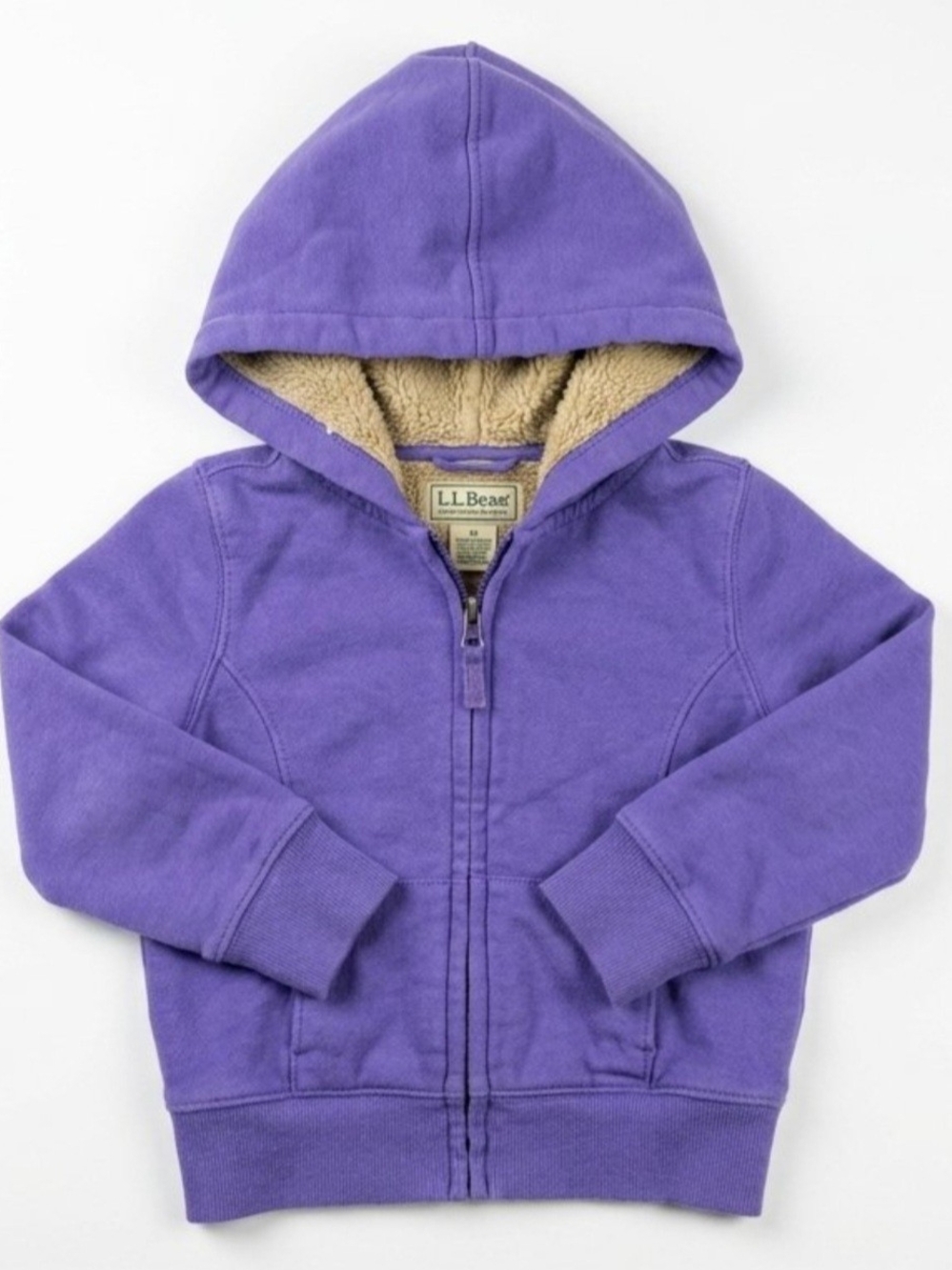 L.L. Bean Kids Purple Sherpa-Lined Zip-Up Hoodie